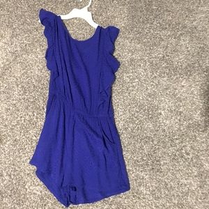 purple ruffled romper